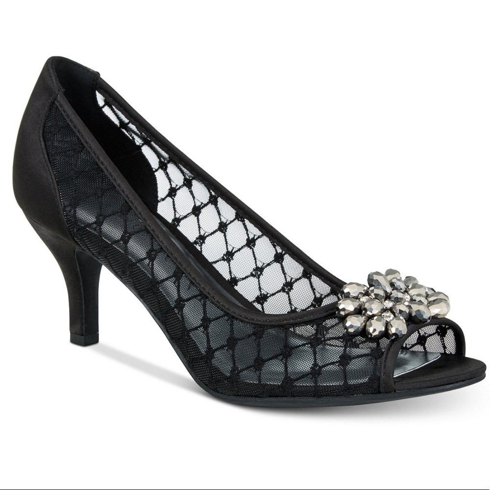 Black Karen Scott High Heel 🖤 embellishment sparkle mesh comfortable